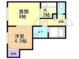 エステート品川 1DKの間取図画像