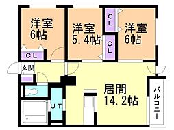 ZABO&BLANC 3LDKの間取図画像