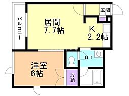 パラ・シェンプレ 1LDKの間取図画像