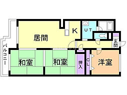 パールシティ栄町 3LDKの間取図画像