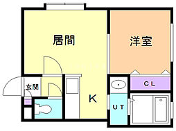 パークリュクスN18ロイヤルヴィラ 1LDKの間取図画像