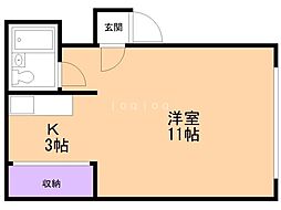 かいせいハイム 1Kの間取図画像