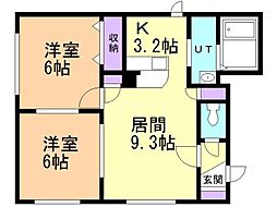 ピュアライフ327 2LDKの間取図画像