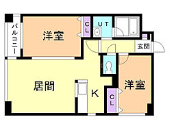 NOVACHATON 2LDKの間取図画像
