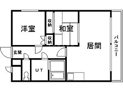 ローヤルハイツ伏古 2LDKの間取図画像