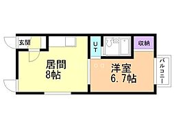 ルミエール太平 1LDKの間取図画像