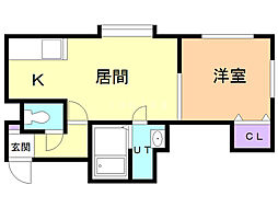 ドリームハウス 1LDKの間取図画像