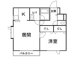 ワイズロード1 1LDKの間取図画像