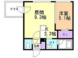 スタジオ19 1LDKの間取図画像