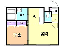 シリウスタウン 1LDKの間取図画像