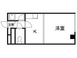グローバル新道 1Kの間取図画像