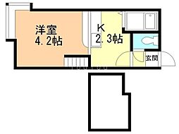 北34条駅ハウス 1Kの間取図画像