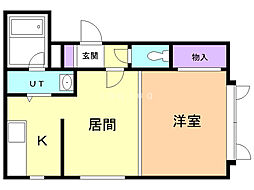 プラドール苗穂 2Kの間取図画像