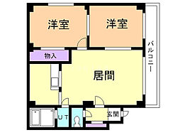 ノース28 2LDKの間取図画像