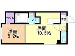 札幌市東区北十三条東12丁目マンション 1LDKの間取図画像