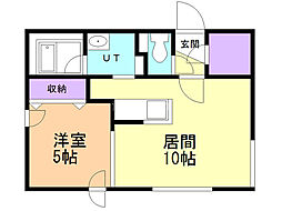 RilassaN37 1LDKの間取図画像