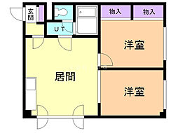 ライフゾーン太平 2LDKの間取図画像