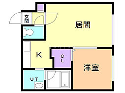 サンテモンターニュ 1LDKの間取図画像