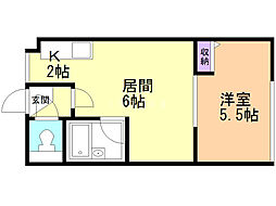 シティハイム翔 1DKの間取図画像