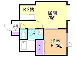 クレール 1LDKの間取図画像