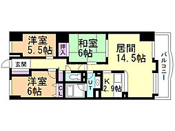ダイアパレスターミナル15 3LDKの間取図画像
