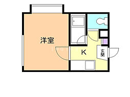 アップルハウス北25条 1Kの間取図画像