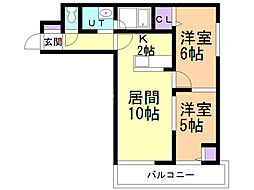AXIS-FA苗穂 2LDKの間取図画像