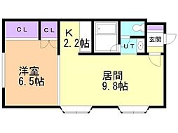 ロイアル麻生東 1LDKの間取図画像
