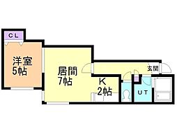 ティーケークラス 1LDKの間取図画像