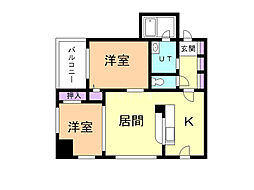 partire創成イースト 2LDKの間取図画像