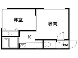 コートフローラ 1LDKの間取図画像