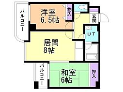 エスティ32 2DKの間取図画像