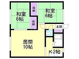 メゾン青葉 2LDKの間取図画像