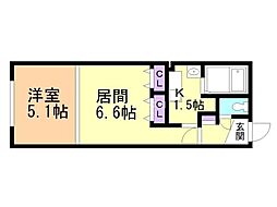 ＭＯＤＵＬＯＲ中島公園2ｎｄ 3階1LDKの間取り