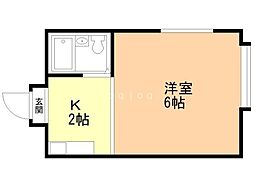 グロリーコート 1Kの間取図画像