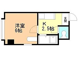クロスコート 1Kの間取図画像