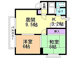 サンクレメンテ1 2LDKの間取図画像