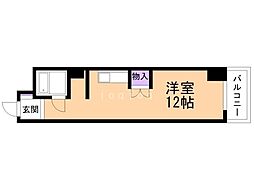 チサンマンション中島公園 1階ワンルームの間取り