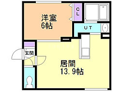 Ｒｏｙａｌ　Ｏａｋ中島公園II（ロイヤルオーク） 4階1LDKの間取り