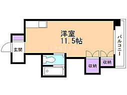 けいほくレジデンス 4階ワンルームの間取り