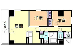 シティコート北一条 11階2LDKの間取り