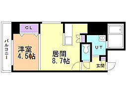 ノースプレミア大通北 5階1LDKの間取り