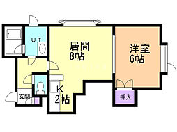フォーサイト大通 1階1LDKの間取り