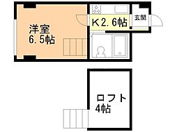 メゾンドサンデリアーナ 1Kの間取図画像