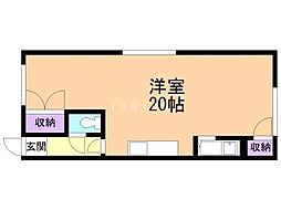 ミューゼ伏見 ワンルームの間取図画像