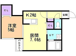 ジュピターハウス 3階1LDKの間取り