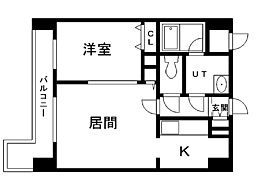 レジディア札幌駅前 13階1LDKの間取り