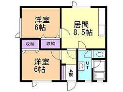 ピースフル3 2DKの間取図画像