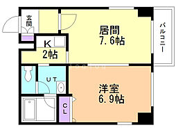 コンフォリア北三条 10階1LDKの間取り