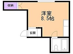 ハイデンス 403 4階ワンルームの間取り